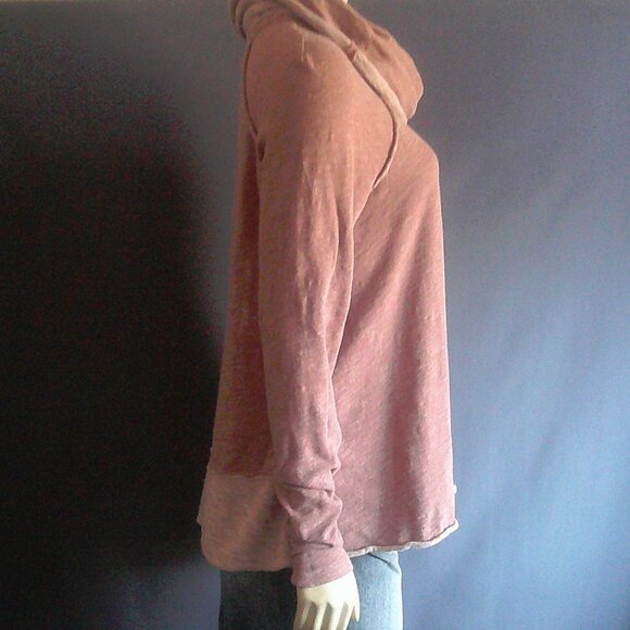 FP Beach Free People Dusty Rose Two Body Cotton Cowl Neck Top ONE SIZE - Picture 6 of 10